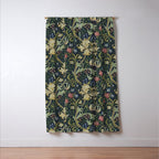 William Morris Golden Lily Midnight Green Vintage Pattern Window Curtain Gallery Image 3