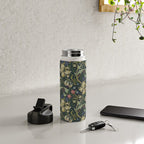 William Morris Golden Lily Midnight Green Vintage Pattern Water Bottle Gallery Image 4
