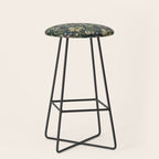 William Morris Golden Lily Midnight Green Vintage Pattern Stool Gallery Image 1