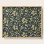 William Morris Golden Lily Midnight Green Vintage Pattern Serving Tray Gallery Image 1