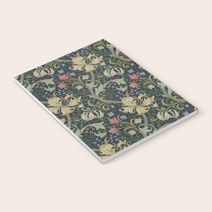 William Morris Golden Lily Midnight Green Vintage Pattern Notebook Gallery Image 3