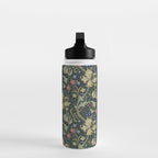 William Morris Golden Lily Midnight Green Vintage Pattern Water Bottle Gallery Image 3
