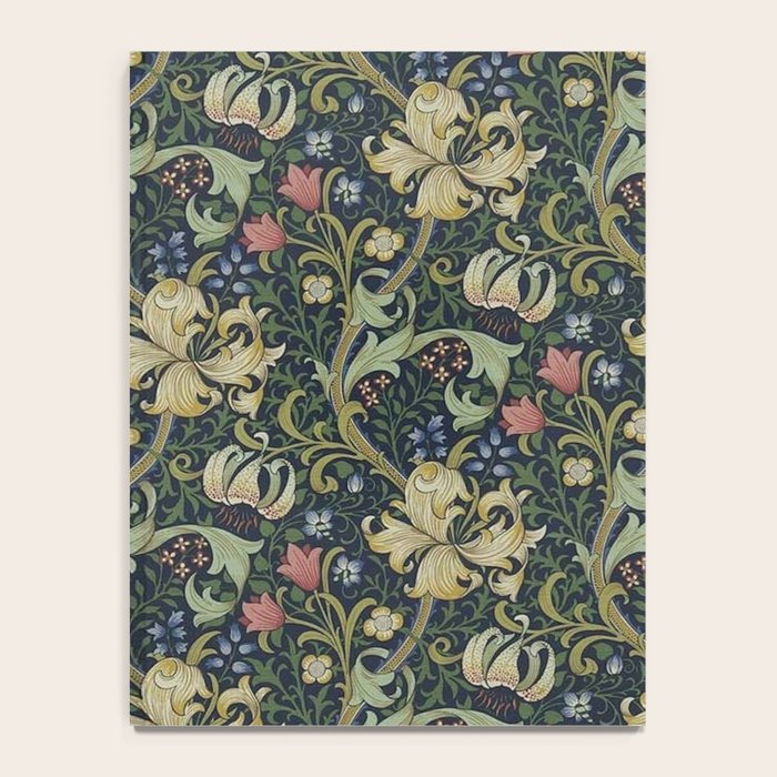 William Morris Golden Lily Midnight Green Vintage Pattern Notebook Gallery Image 4