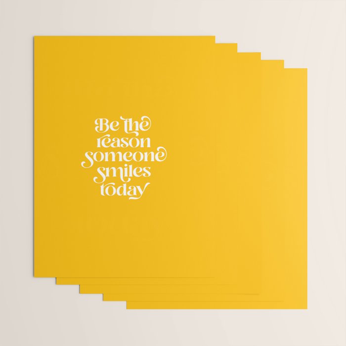 Motivational words smile today yellow Wrapping Paper Gallery Image 3