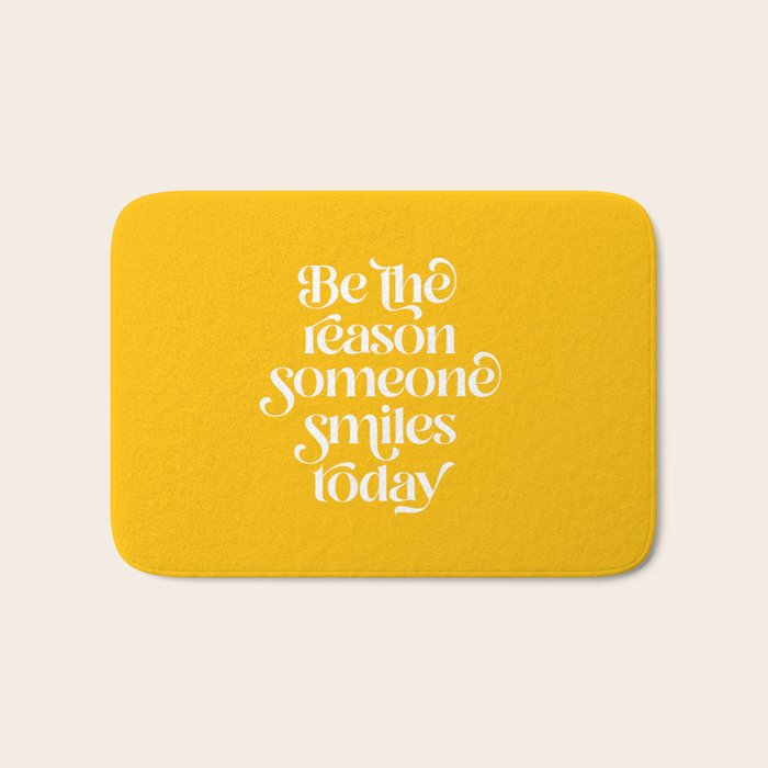 Motivational words smile today yellow Bath Mat Gallery Image 1