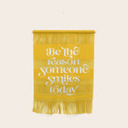 Motivational words smile today yellow Wall Hanging Gallery Image 1