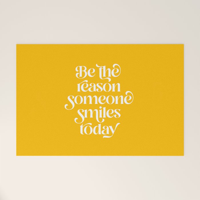 Motivational words smile today yellow Welcome Mat Gallery Image 1