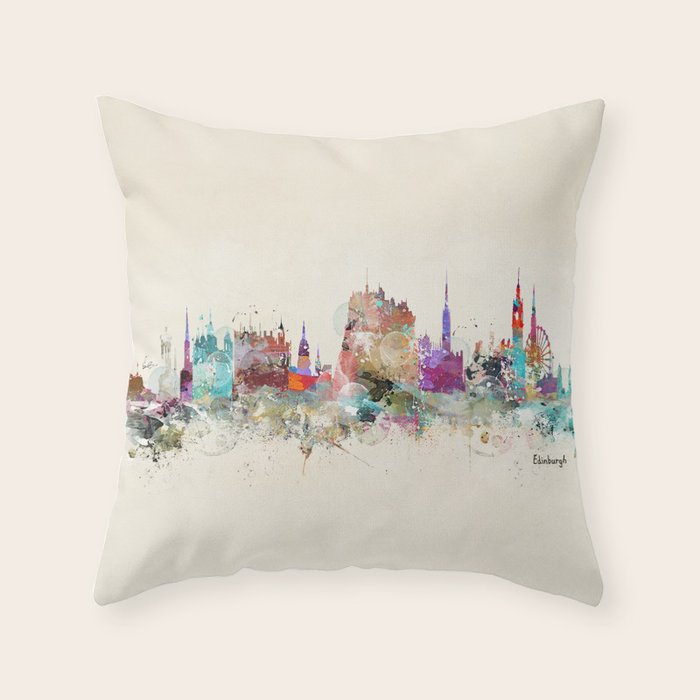 edinburgh scotland Throw Pillow Gallery Image 1