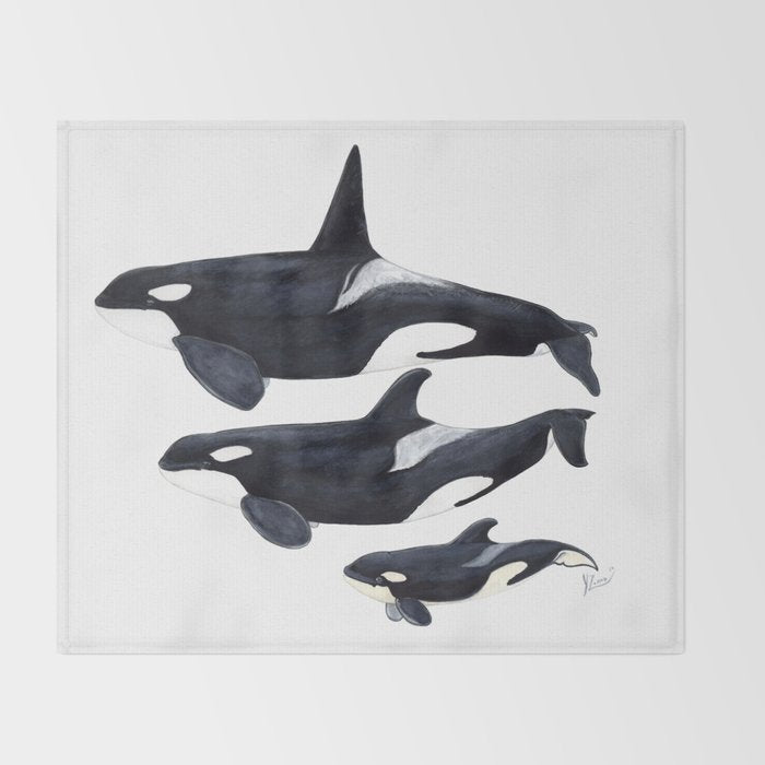Orca (Orcinus orca) Throw Blanket Gallery Image 2
