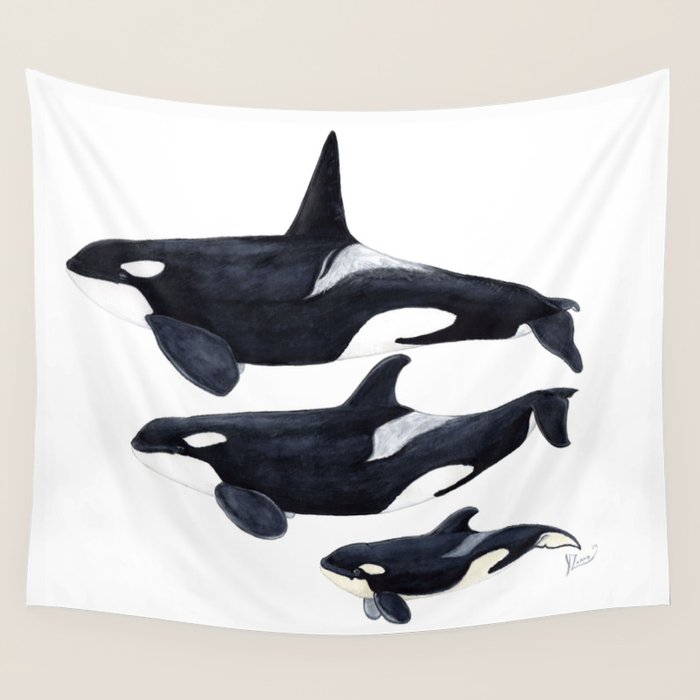 Orca (Orcinus orca) Wall Tapestry Gallery Image 4