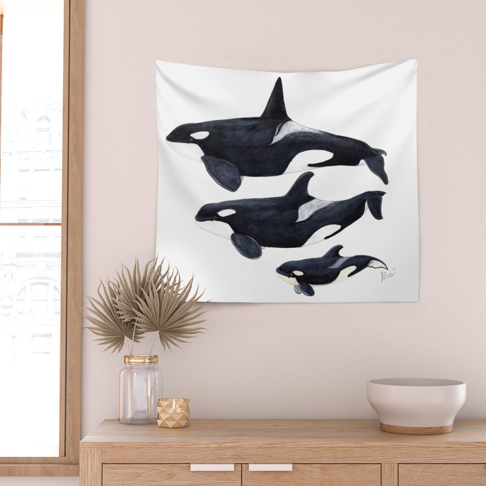 Orca (Orcinus orca) Wall Tapestry Gallery Image 2