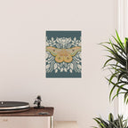 Moth Floral | Gold, Blue-Green Poster Gallery Image 2