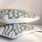 Moth Floral | Gold, Blue-Green Pillow Sham Gallery Image 3