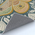 Moth Floral | Gold, Blue-Green Rug Gallery Image 4