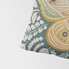 Moth Floral | Gold, Blue-Green Pillow Sham Gallery Image 4
