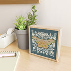 Moth Floral | Gold, Blue-Green Mini Art Print Gallery Image 2
