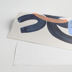 Midcentury Modern Minimalist Funky Cool Tribal Pattern Paynes Grey Pastel Blue Tan Shapes by Ejaaz Haniff Wrapping Paper Gallery Image 2