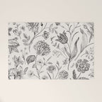 Toile de Jouy Vintage French Floral Welcome Mat Gallery Image 1