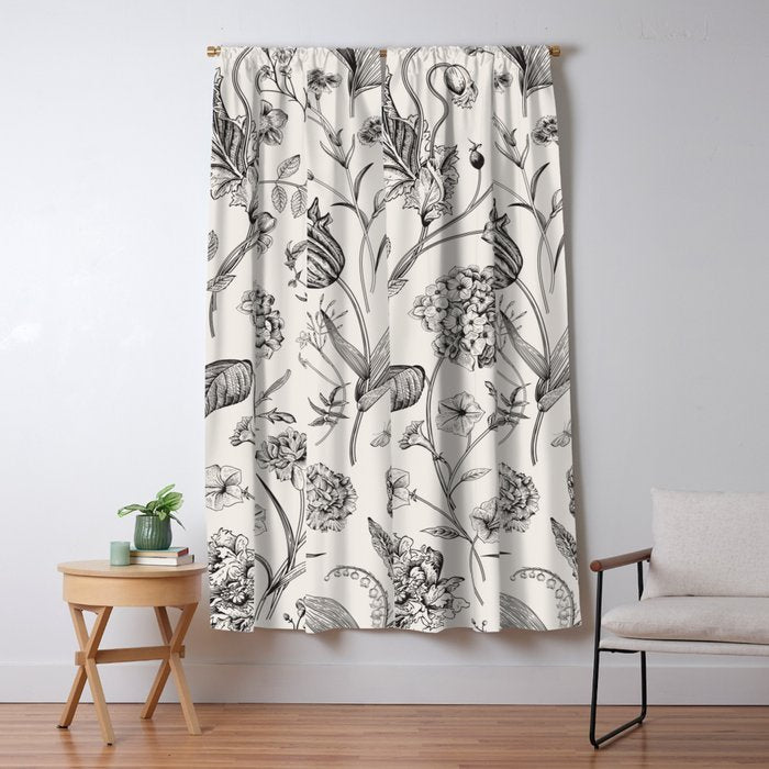 Toile de Jouy Vintage French Floral Window Curtain Gallery Image 5