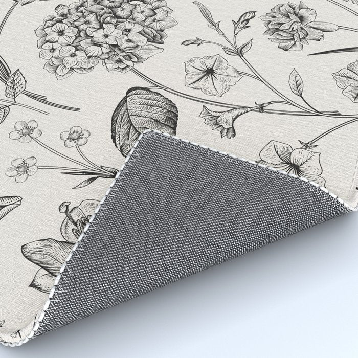 Toile de Jouy Vintage French Floral Rug Gallery Image 4