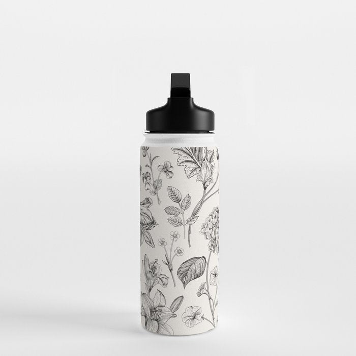 Toile de Jouy Vintage French Floral Water Bottle Gallery Image 3