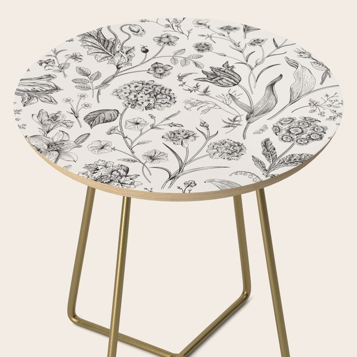 Toile de Jouy Vintage French Floral Side Table Gallery Image 2