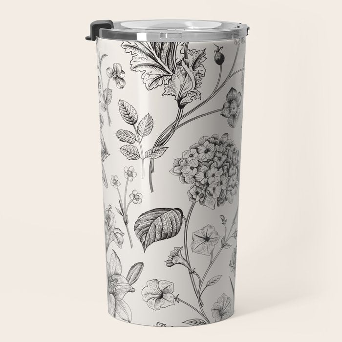 Toile de Jouy Vintage French Floral Travel Mug Gallery Image 3