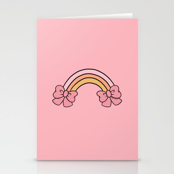 Bow Rainbow in Pink Stationery Card Gallery Image 2