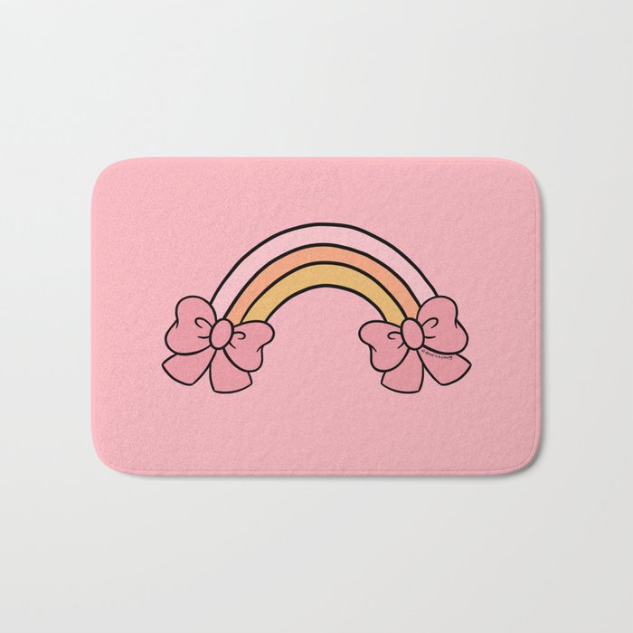 Bow Rainbow in Pink Bath Mat Gallery Image 1