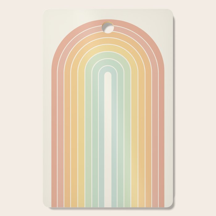 Gradient Arch XIV Pastel Mid Century Modern Rainbow Cutting Board Gallery Image 1