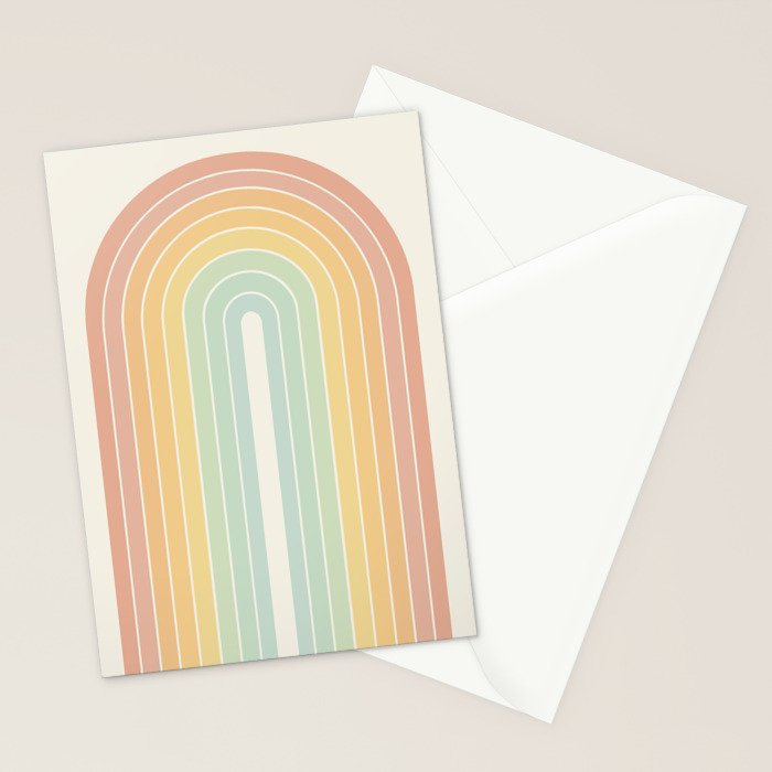 Gradient Arch XIV Pastel Mid Century Modern Rainbow Stationery Card Gallery Image 2