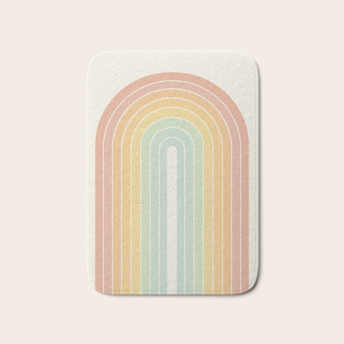 Gradient Arch XIV Pastel Mid Century Modern Rainbow Bath Mat Gallery Image 1