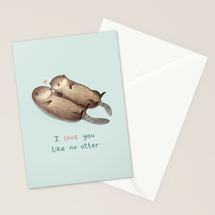 I Love You Like No Otter Stationery Card Gallery Image 2
