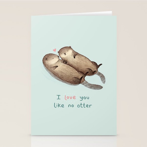 I Love You Like No Otter Stationery Card Gallery Image 1