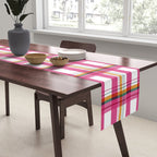 Cheerful Checkered Pattern Table Runner Gallery Image 2