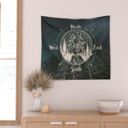 Mountains Compass Milky Way Woods Gold Wall Tapestry Gallery Image 2