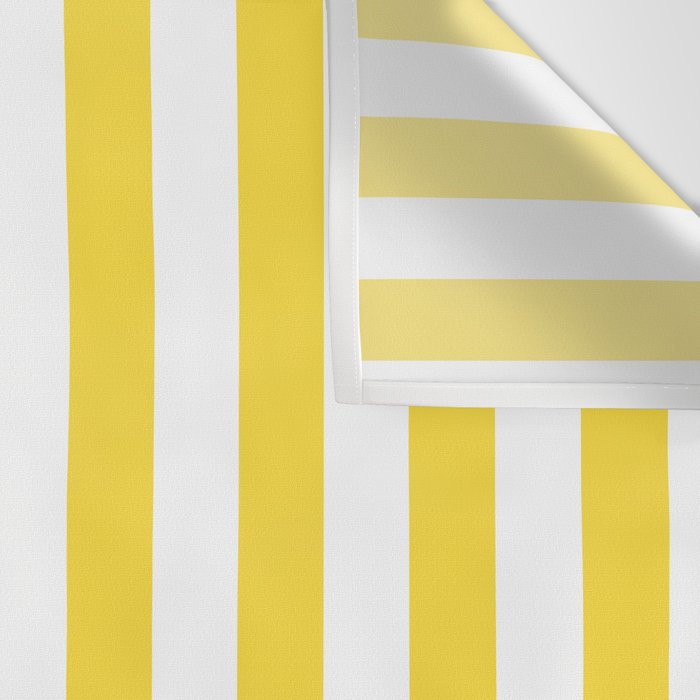 Lemon Yellow and White Wide Stripes Wall Tapestry Gallery Image 3