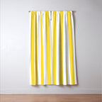Lemon Yellow and White Wide Stripes Window Curtain Gallery Image 3