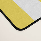 Lemon Yellow and White Wide Stripes Desk Mat Gallery Image 4