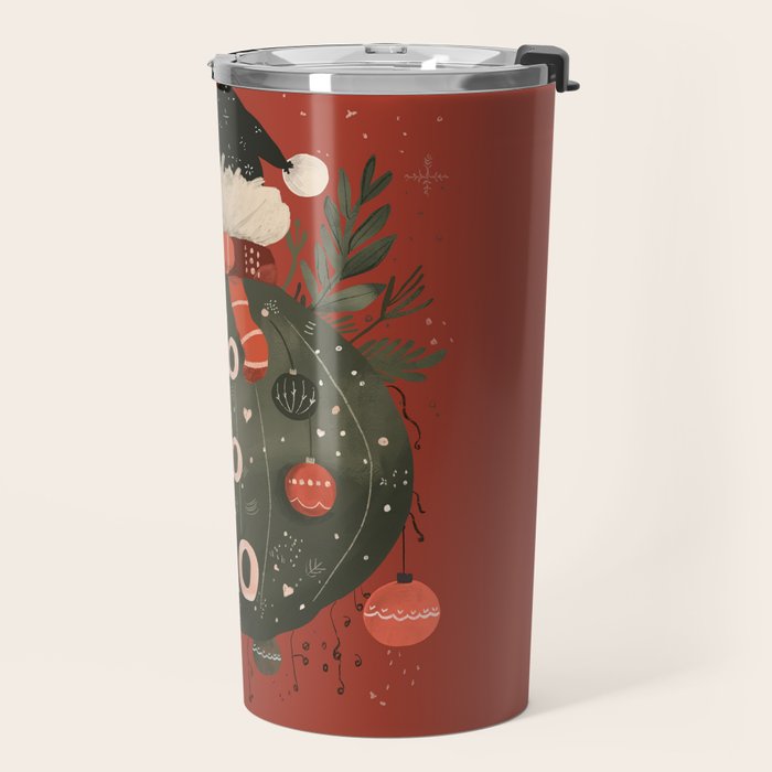Festive Ho Ho Ho Bauble Red  Travel Mug Gallery Image 2