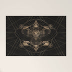 Owl in Sacred Geometry Composition - Black and Gold Welcome Mat Gallery Image 1