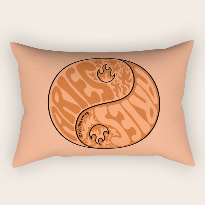 Aries Yin Yang Rectangular Pillow Gallery Image 1
