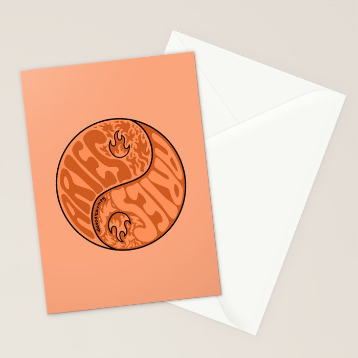 Aries Yin Yang Stationery Card Gallery Image 2