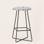 Black and White Art Deco Style Tile Pattern Stool Gallery Image 1