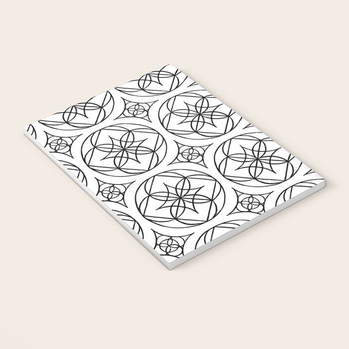 Black and White Art Deco Style Tile Pattern Notebook Gallery Image 3