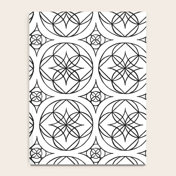 Black and White Art Deco Style Tile Pattern Notebook Gallery Image 4