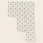 Mid Century Modern Loop Pattern in White and Flax Wallpaper Gallery Image 3