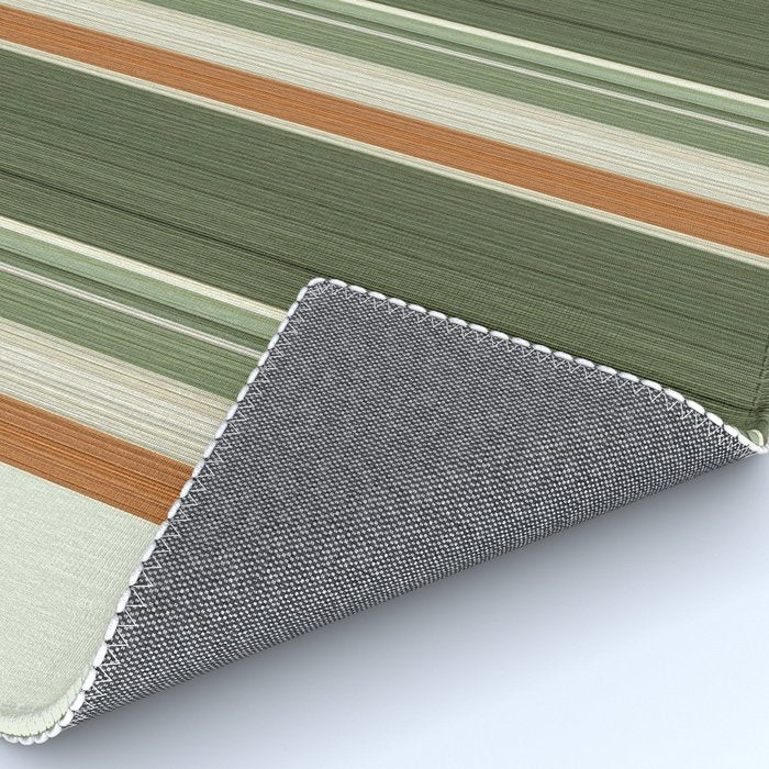 Sage Olive Green Stripes Rug Gallery Image 4