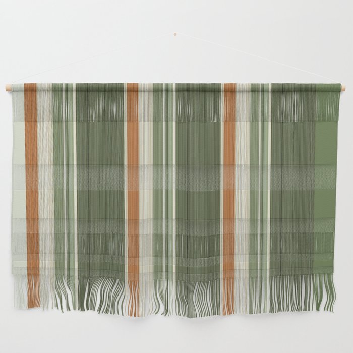 Sage Olive Green Stripes Wall Hanging Gallery Image 1