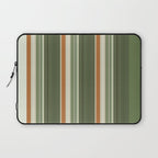 Sage Olive Green Stripes Laptop Sleeve Gallery Image 1